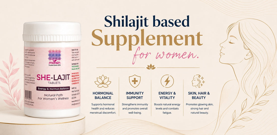 SHE-lajit for women supporting hormonal balance, immunity, energy, vitality, skin and hair health