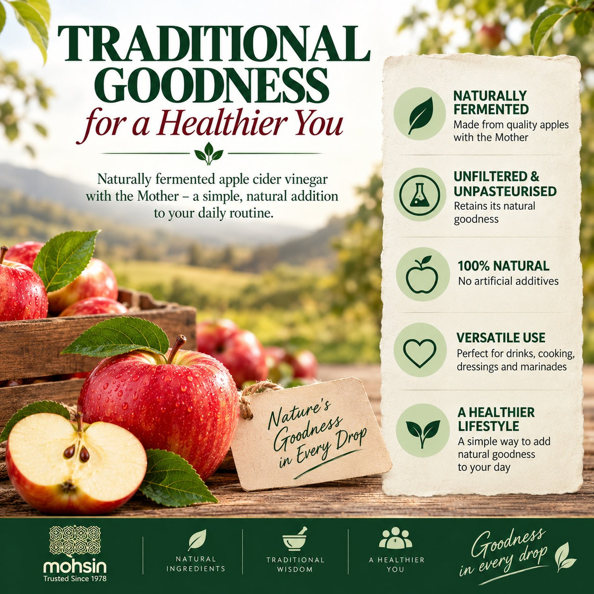 Mohsin Apple Cider Vinegar lifestyle image