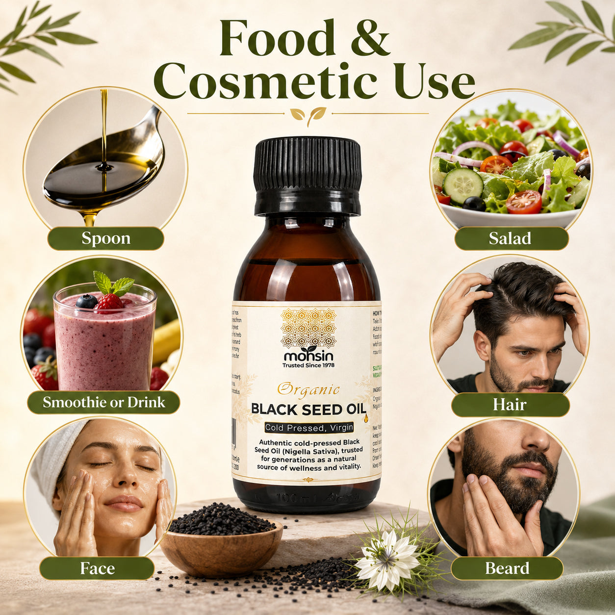 Organic Cold Pressed Black Seed Oil – 100% Pure Nigella Sativa - 100ml